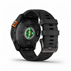 Умные часы Garmin Fenix 7 Pro Solar, серый, ремешок - черный