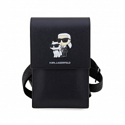 Сумка Lagerfeld Wallet Phone Pouch Saffiano NFT Karl & Choupette для смартфонов, черный